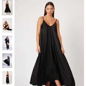 Silk & Salt Go With the Flow Oversized Maxi Dress - Black